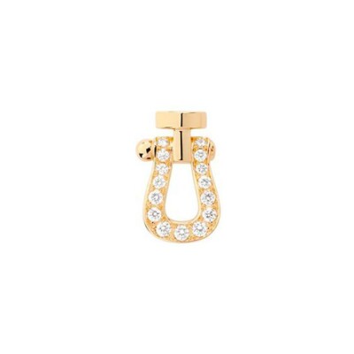 Mono boucle d'oreille droite FRED Force 10 en or jaune semi pavé de diamants de 0.07ct