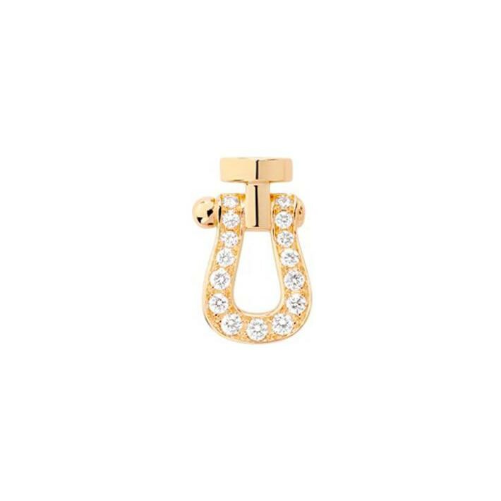 FRED Force 10 right single earring, yellow gold semi-pave with 0.07ct diamonds