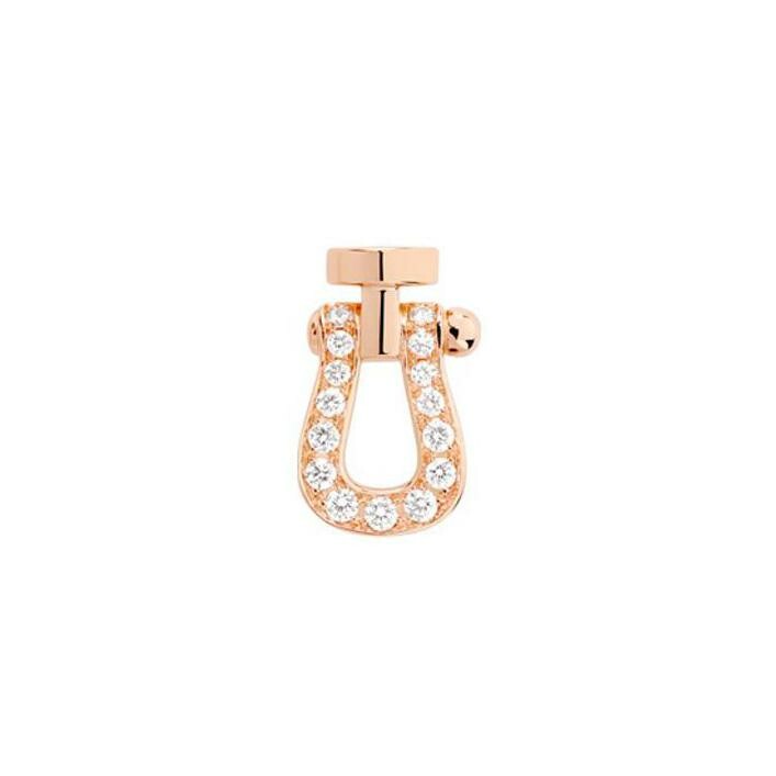 FRED Force 10 left single earring, rose gold semi-pave with 0.07ct diamonds