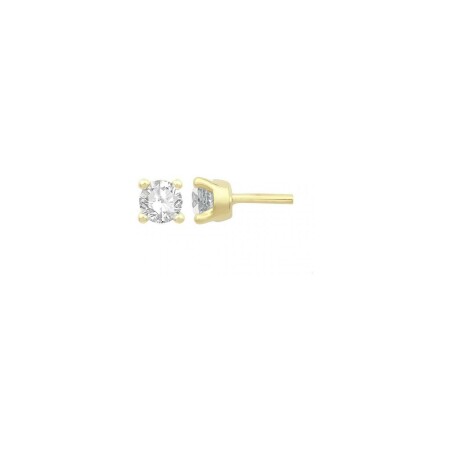 Boucles d'oreilles en or jaune et diamants de 0.2ct