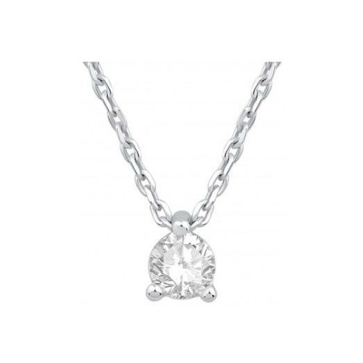 Collier en or blanc palladié et diamant