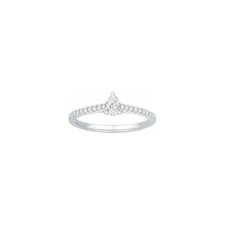 Solitaire en or blanc et diamants de 0.33ct et 0.22ct