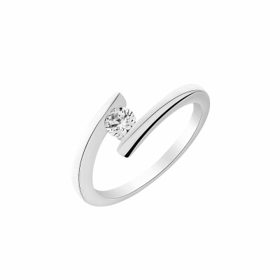 Solitaire en or blanc et diamant de 0.11ct 