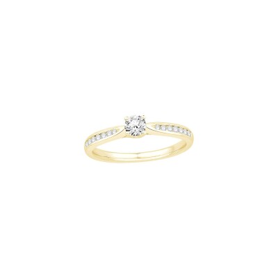 Bague en or jaune et diamants de 0.18ct