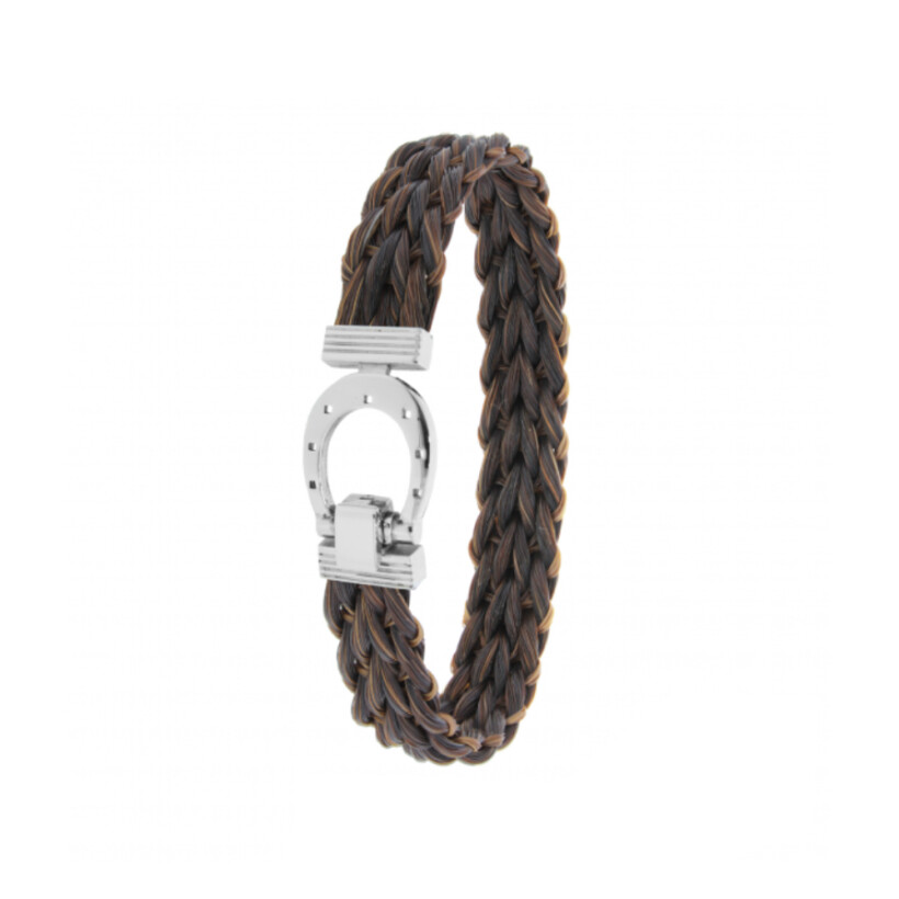 Bracelet Albanu Equus Mustang en crin de cheval tressé et acier