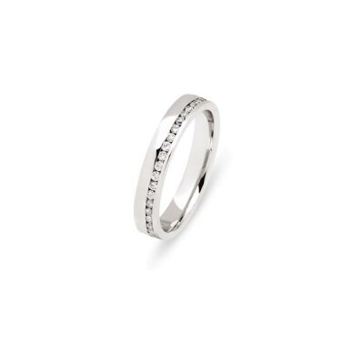 Alliance en or blanc et diamants de 0.5ct, 3.5mm