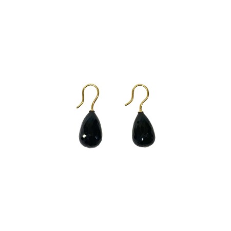 Boucles d'oreilles Isabelle Barrier en or jaune et onyx