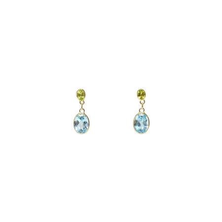 Boucles d'oreilles Isabelle Barrier en or jaune et pierres fines