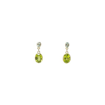 Boucles d'oreilles Isabelle Barrier en or jaune et pierres fines