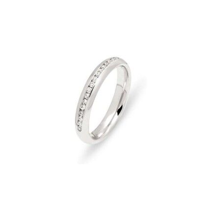 Alliance en or blanc et diamants de 0.22ct, 3.5mm