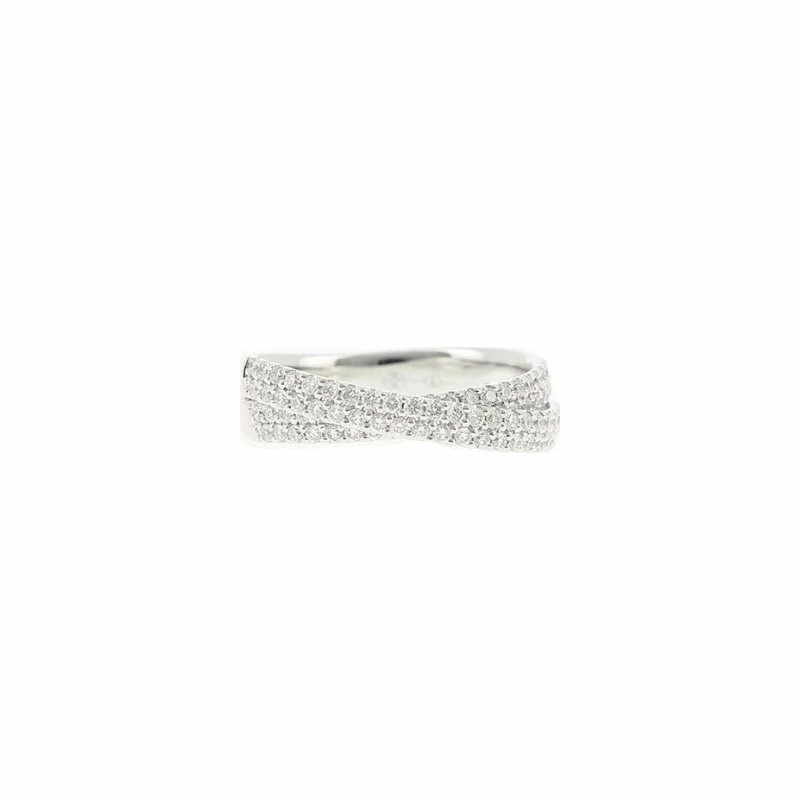 Double Entrelacé wedding ring, in white gold and diamonds