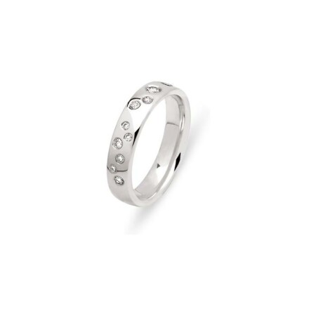 Alliance en or blanc et diamants de 0.23ct, 4.5mm