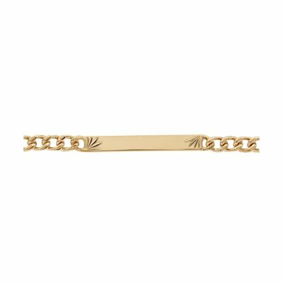 Gourmette identité 4mm diamantée étoile plaqué or 18cm