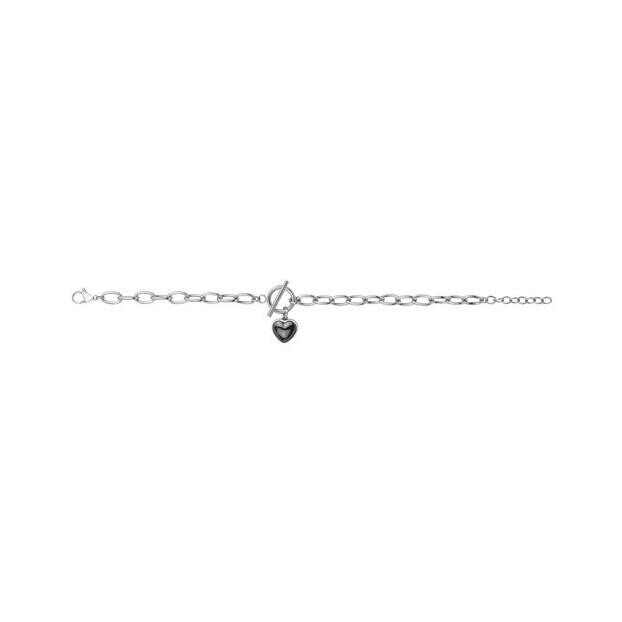 Bracelet souple mono-motif Ceranity en acier et céramique