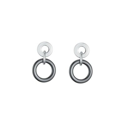 Boucles d'oreilles Ceranity motif cercle en céramique et acier