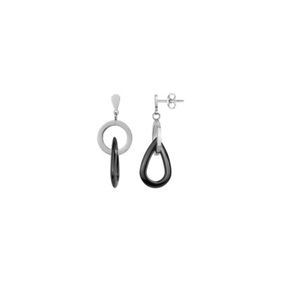 Boucles d'oreilles pendantes Ceranity en acier et céramique