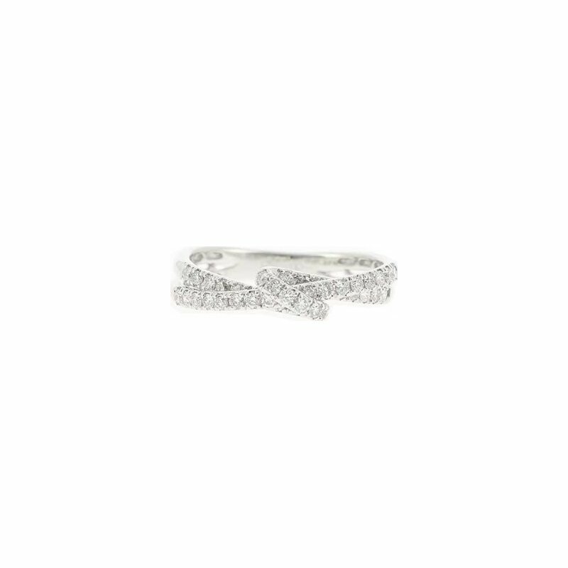 Lien ring, in white gold and diamonds, large model