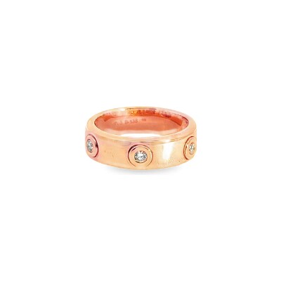 Bague en or rose et diamants