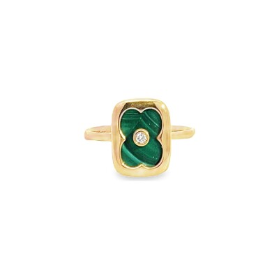 Bague en or rose, malachite et diamants