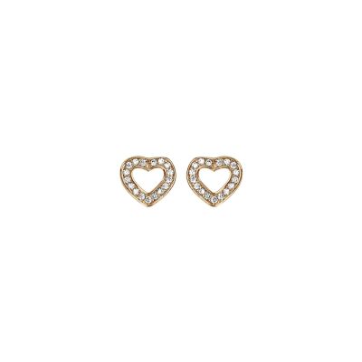 Boucles d'oreilles en plaqué or et pierres blanches