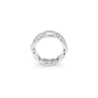 Bague Raynal Gourmette en or blanc et diamants