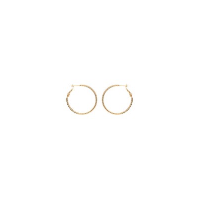 Boucles d'oreilles créoles diamantées en plaqué or, 35mm