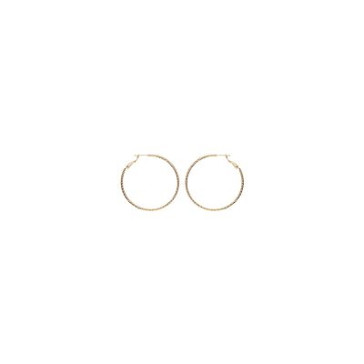 Boucles d'oreilles créoles diamantées en plaqué or, 45mm