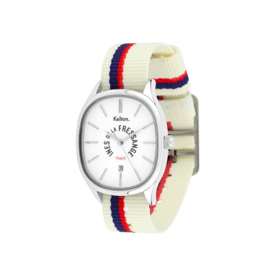 Montre Kelton x Ines de la Fressange Grande Colorama Sport Écru