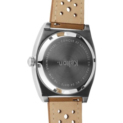 Montre Kelton RC24 Quartz Blanche – Bracelet Marron
