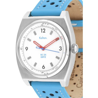 Montre Kelton RC24 Quartz Blanche – Bracelet Bleu
