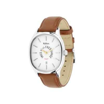 Montre Grande Colorama Kelton x Ines de la Fressange Paris acier - Camel
