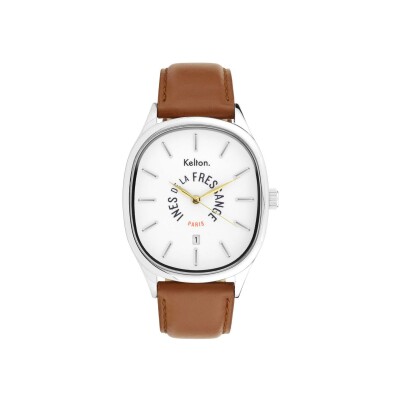 Montre Grande Colorama Kelton x Ines de la Fressange Paris acier - Camel
