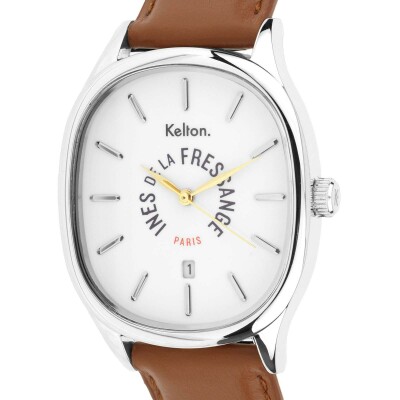 Montre Grande Colorama Kelton x Ines de la Fressange Paris acier - Camel
