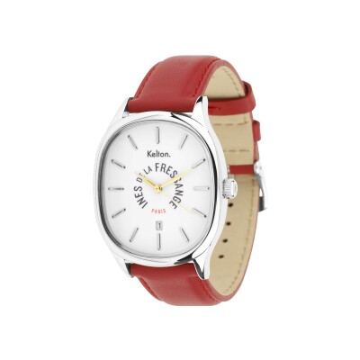 Montre Grande Colorama Kelton x Ines de la Fressange Paris acier - Red
