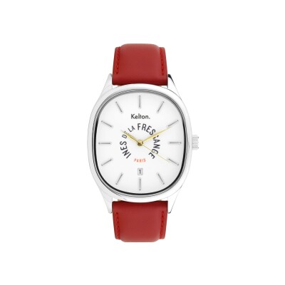Montre Grande Colorama Kelton x Ines de la Fressange Paris acier - Red
