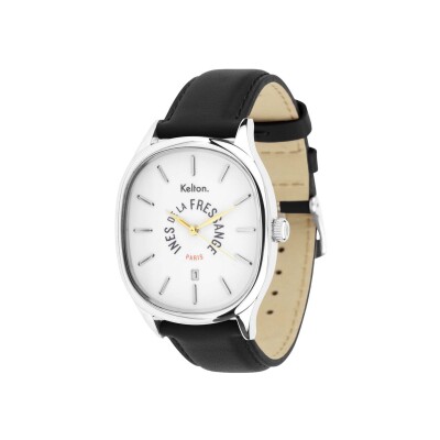 Montre Grande Colorama Kelton x Ines de la Fressange Paris acier - Noir
