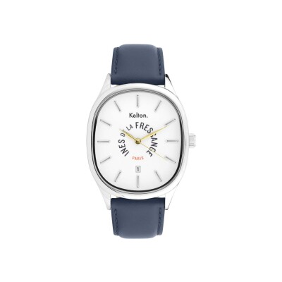 Montre Grande Colorama Kelton x Ines de la Fressange Paris acier - Bleu

