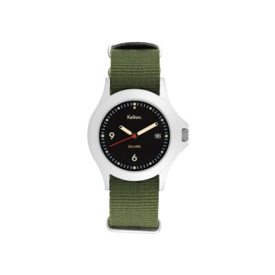 Montre Kelton Solaire Soleil noir nato kaki