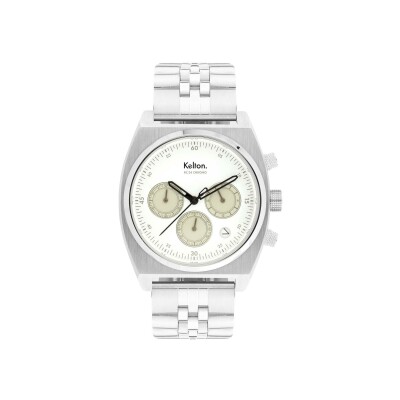 Montre Kelton RC 24 Chrono méca-quartz Blanc - Bracelet jubillee