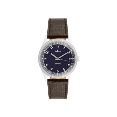 Montre Kelton Héritage Navy Epsom Marron
