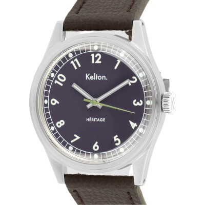 Montre Kelton Héritage Navy Epsom Marron
