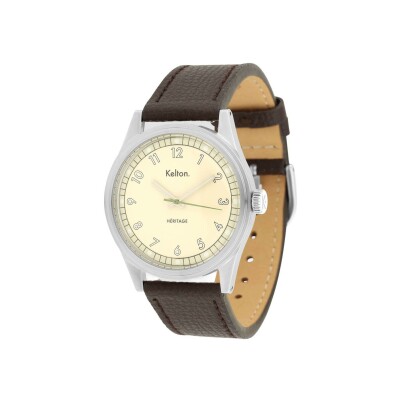 Montre Kelton Héritage Champagne Epsom Marron
