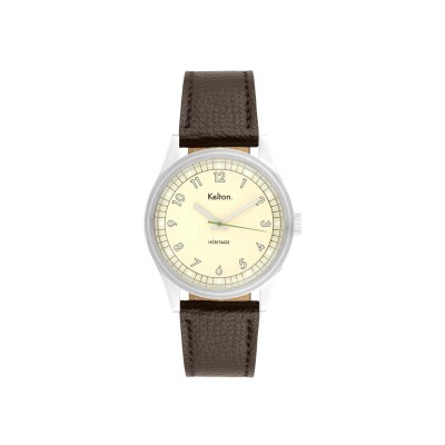 Montre Kelton Héritage Champagne Epsom Marron
