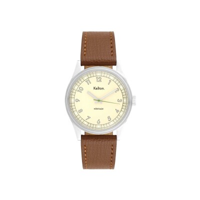Montre Kelton Héritage Champagne Epsom Camel
