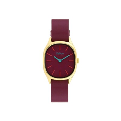 Coffret montre Kelton Colorama Prune et second bracelet