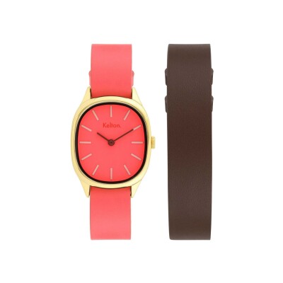 Coffret montre Kelton Colorama Blush et second bracelet