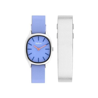 Coffret montre Kelton Colorama Mauve et second bracelet