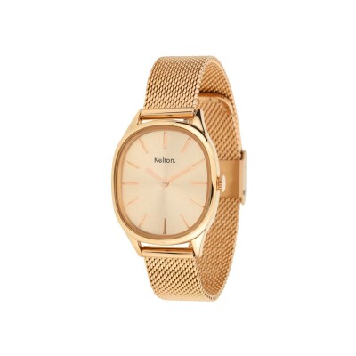 Montre Kelton Colorama Mesh Or Rose
