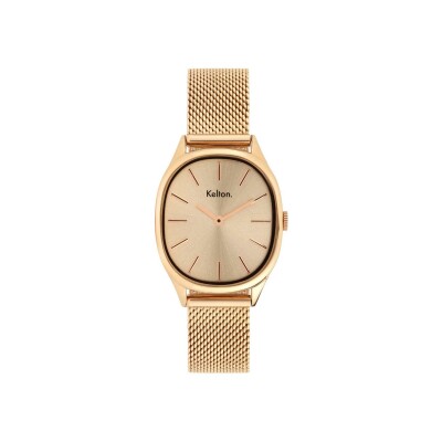 Montre Kelton Colorama Mesh Or Rose
