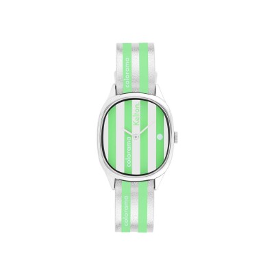 Montre Kelton Colorama rayée Cactus